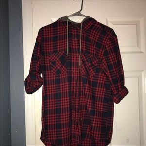 Mens Forever 21 Flannel Hoodie